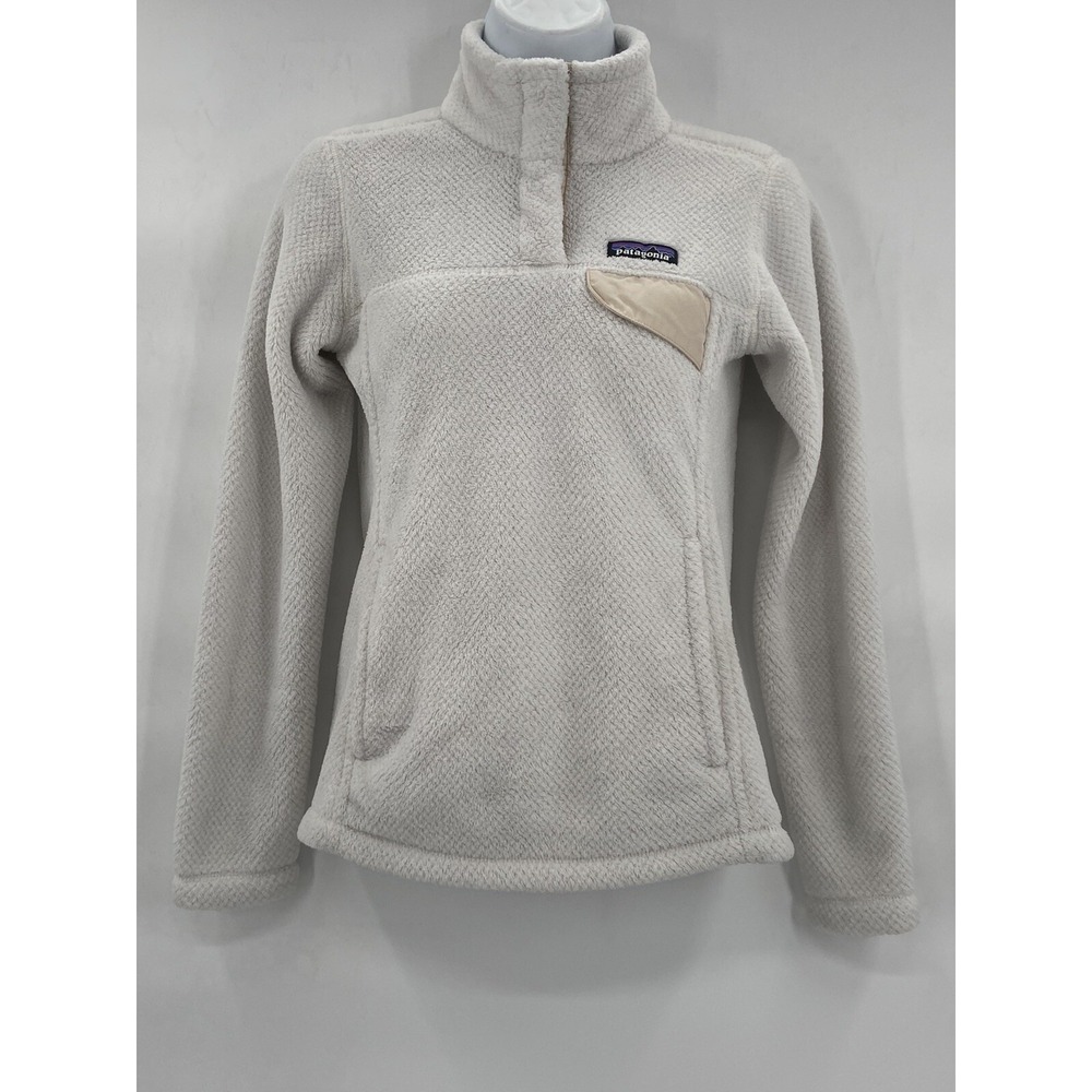 Patagonia Women's White Quarter-Button Pullover Jacket - Size Small - Picture 1 of 9